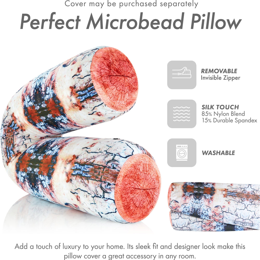 Log COVER ONLY for Body Pillow - Microbead Body Pillow Cover - Breathable Cooling Hypoallergenic Outer Fabric - Straight Body Side Sleepers Pillowcase