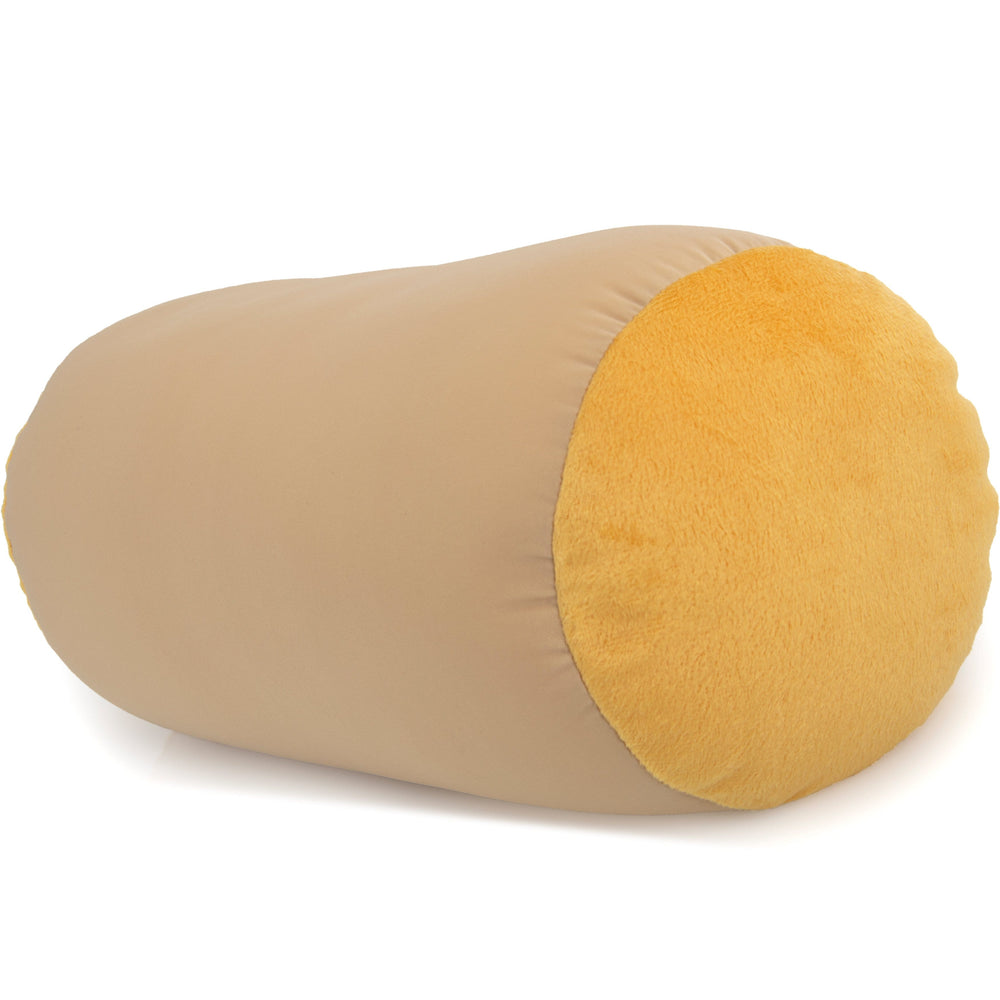 Microbead Bolster Neck Roll Pillow, Gently On Body, Head, Neck & Shoulders No Pain Rest, Relax Sleep - Silky Feel Prevent Wrinkles & Hair Breakage - Lightweight Cylinder, 14" x 8"