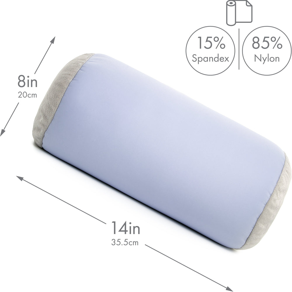 Microbead Bolster Neck Roll Pillow, Gently On Body, Head, Neck & Shoulders No Pain Rest, Relax Sleep - Silky Feel Prevent Wrinkles & Hair Breakage - Lightweight Cylinder, 14" x 8"