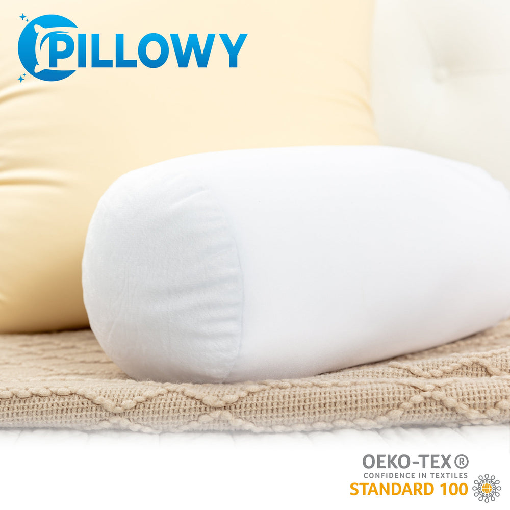 Microbead Bolster Neck Roll Pillow, Gently On Body, Head, Neck & Shoulders No Pain Rest, Relax Sleep - Silky Feel Prevent Wrinkles & Hair Breakage - Lightweight Cylinder, 14" x 8"