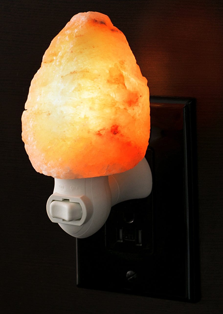 Feel Good Light Himalayan Salt Wall Plugin Mini-Lamp Hand Carved Natural Crystal Himalayan Salt Lamp Night Light With Ul-Approved Plug; Purifying Salt Lamp Used For Decoration And Lighting