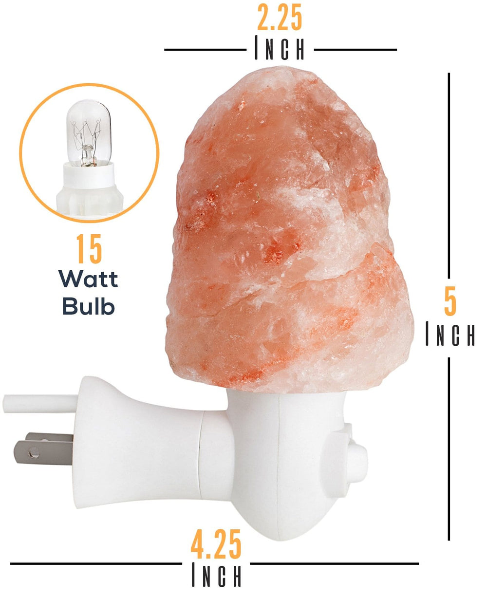 Feel Good Light Himalayan Salt Wall Plugin Mini-Lamp Hand Carved Natural Crystal Himalayan Salt Lamp Night Light With Ul-Approved Plug; Purifying Salt Lamp Used For Decoration And Lighting