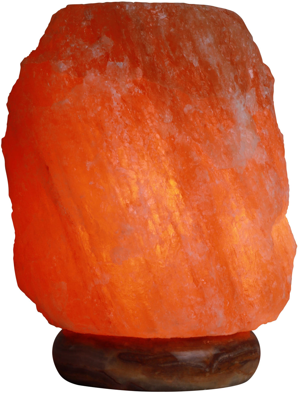 Himalayan Rock Salt Natural Oil Heating Lamp, 7 Inch Tall - Soft Calm Therapeutic Light - Naturally Salt Crystal On Onyx Marble Base - Table Oil Diffuser, Dark Orange Hue