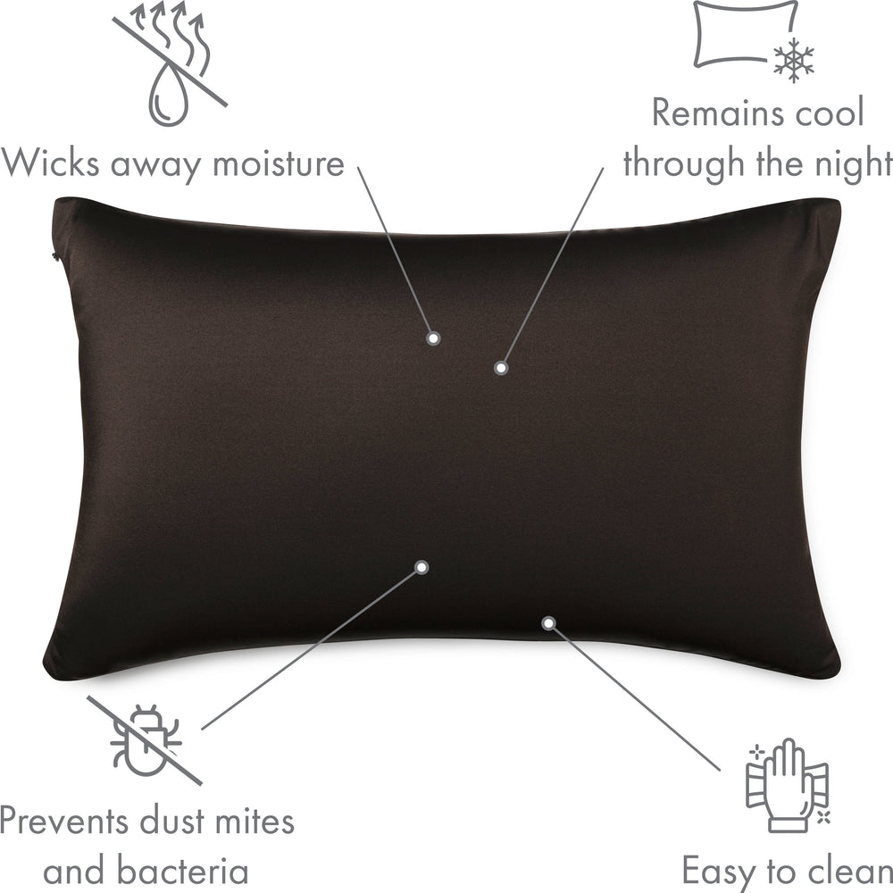 Throw Pillow – Black: 1 PCS Luxurious Premium Microbead Pillow With 85/15 Nylon/Spandex Fabric. Forever Fluffy, Outstanding Beauty & Support. Silky, Soft & Beyond Comfortable