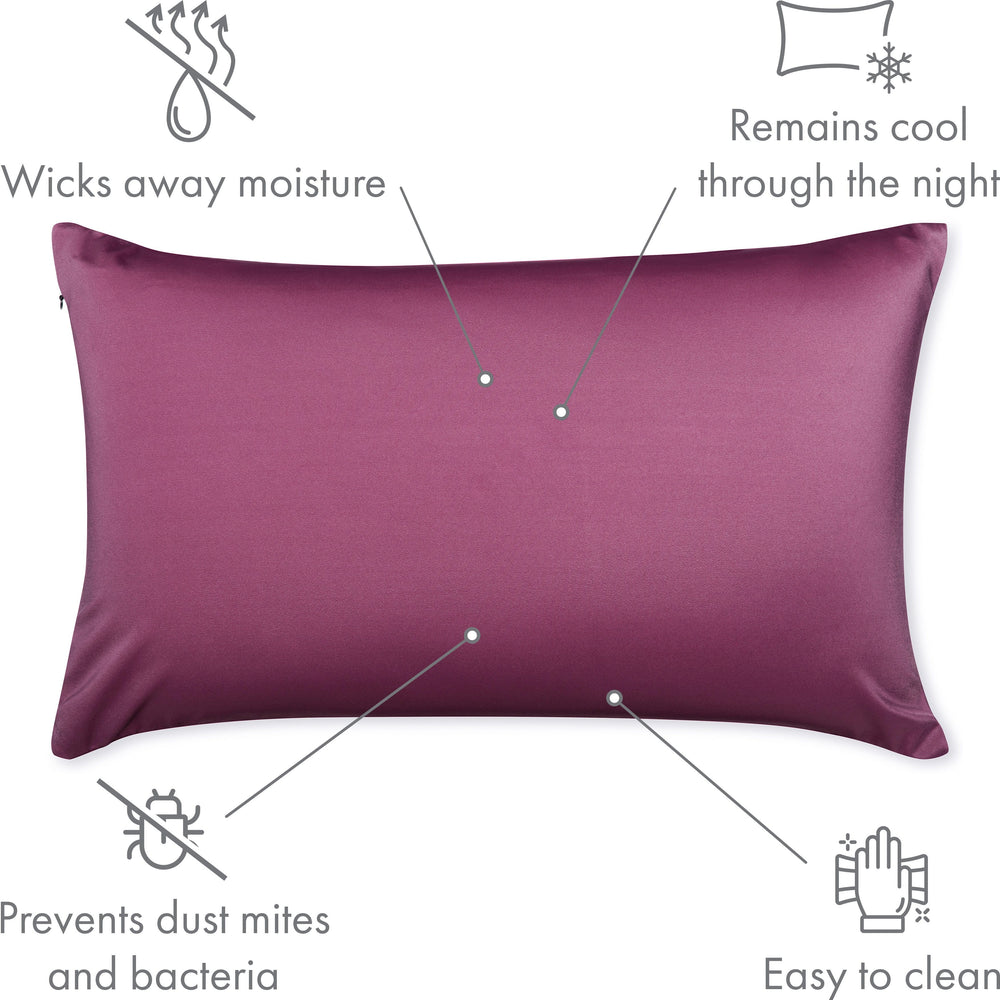 Throw Pillow – Burgundy - Merlot: 1 PCS Luxurious Premium Microbead Pillow With 85/15 Nylon/Spandex Fabric. Forever Fluffy, Outstanding Beauty & Support. Silky, Soft & Beyond Comfortable