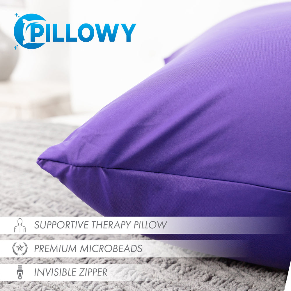 Throw Pillow – Dark Lavendar: 1 PCS Luxurious Premium Microbead Pillow With 85/15 Nylon/Spandex Fabric. Forever Fluffy, Outstanding Beauty & Support. Silky, Soft & Beyond Comfortable