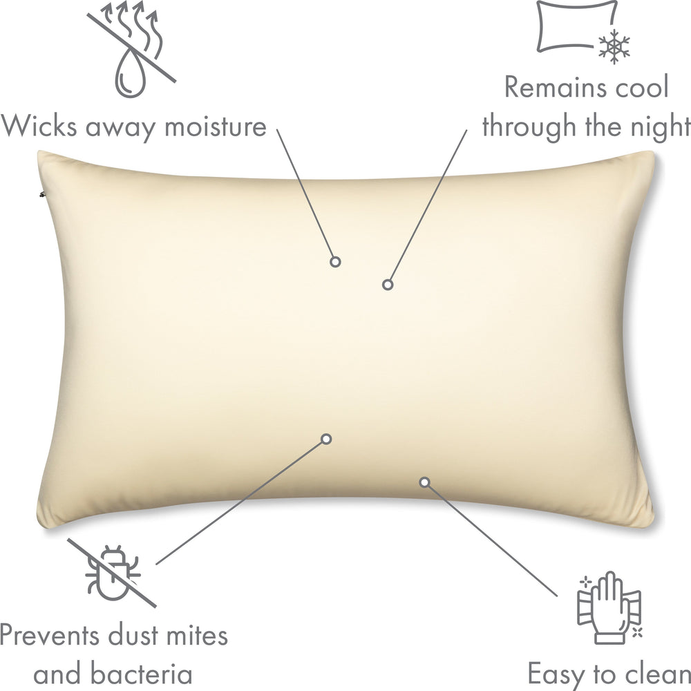 Throw Pillow – Off white- Creme: 1 PCS Luxurious Premium Microbead Pillow With 85/15 Nylon/Spandex Fabric. Forever Fluffy, Outstanding Beauty & Support. Silky, Soft & Beyond Comfortable