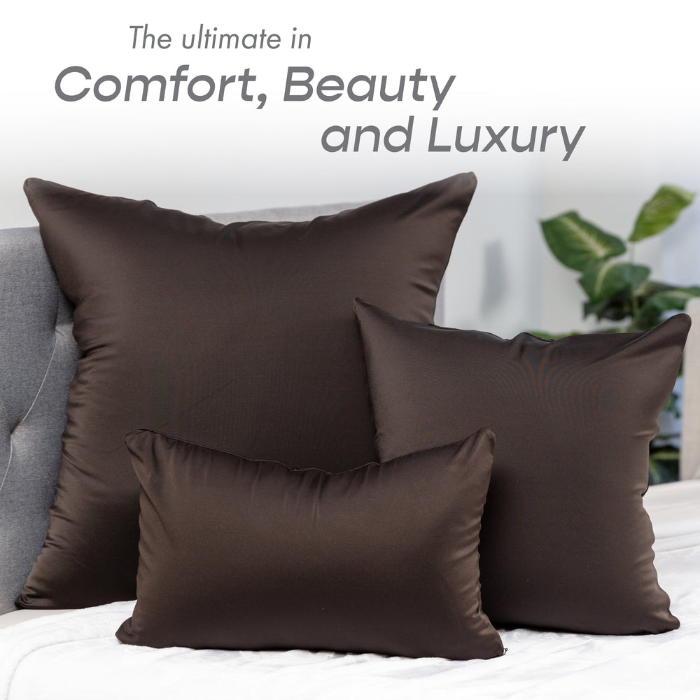 Throw Pillow – Black: 1 PCS Luxurious Premium Microbead Pillow With 85/15 Nylon/Spandex Fabric. Forever Fluffy, Outstanding Beauty & Support. Silky, Soft & Beyond Comfortable