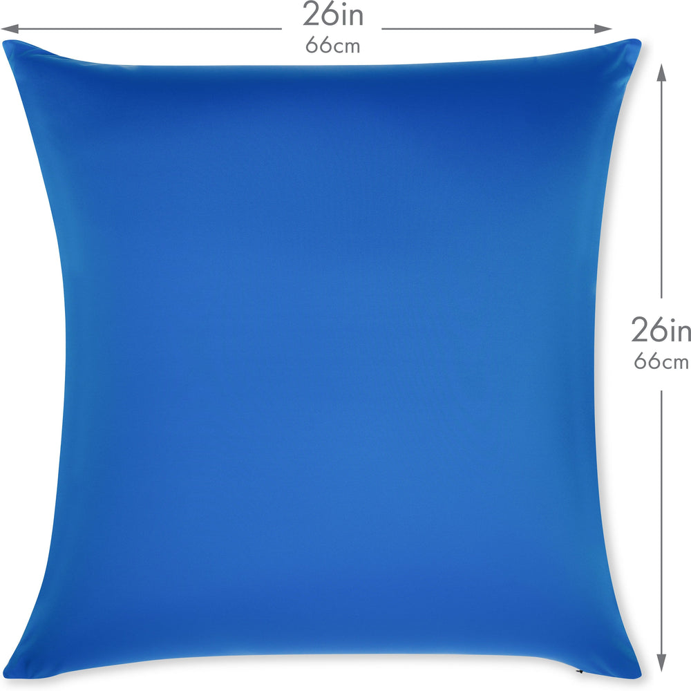 Throw Pillow – Yeal Blue: 1 PCS Luxurious Premium Microbead Pillow With 85/15 Nylon/Spandex Fabric. Forever Fluffy, Outstanding Beauty & Support. Silky, Soft & Beyond Comfortable