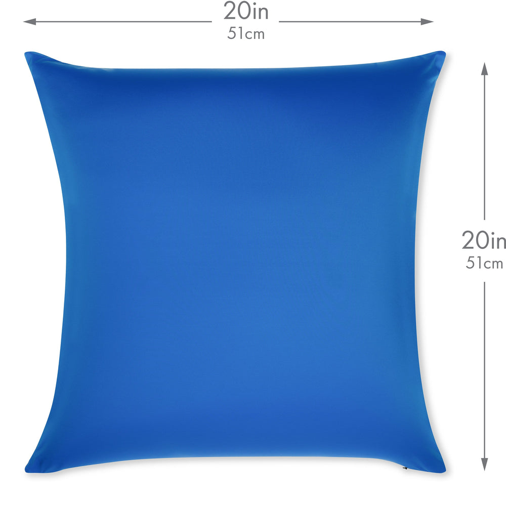 Throw Pillow – Yeal Blue: 1 PCS Luxurious Premium Microbead Pillow With 85/15 Nylon/Spandex Fabric. Forever Fluffy, Outstanding Beauty & Support. Silky, Soft & Beyond Comfortable