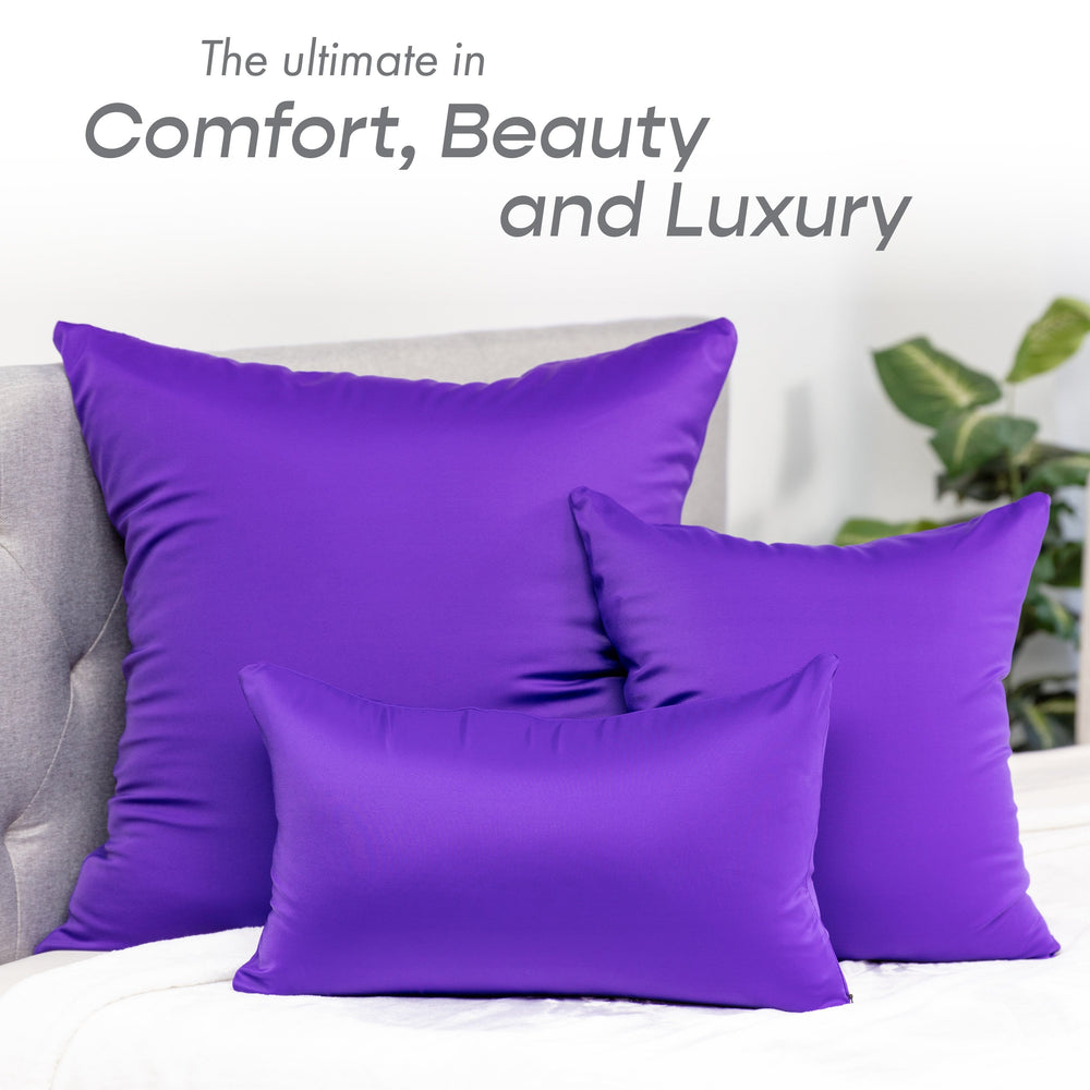 Throw Pillow – Dark Lavendar: 1 PCS Luxurious Premium Microbead Pillow With 85/15 Nylon/Spandex Fabric. Forever Fluffy, Outstanding Beauty & Support. Silky, Soft & Beyond Comfortable