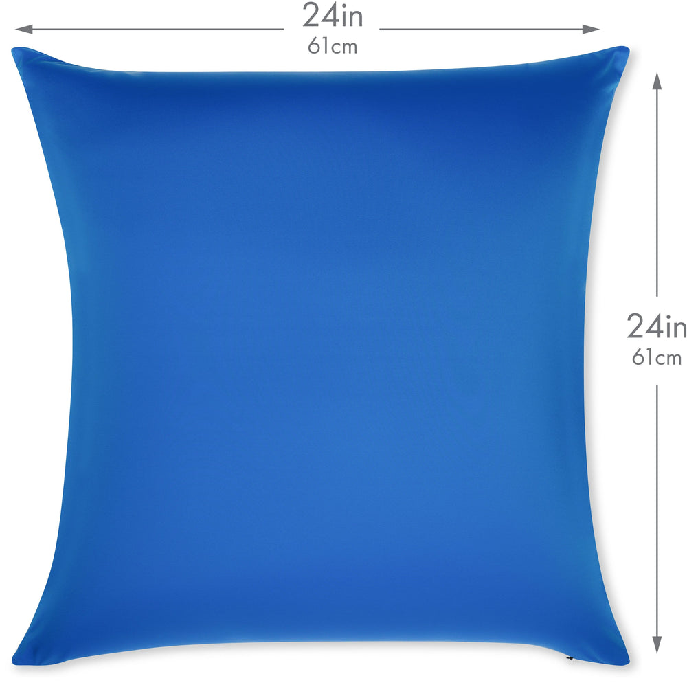 Throw Pillow – Yeal Blue: 1 PCS Luxurious Premium Microbead Pillow With 85/15 Nylon/Spandex Fabric. Forever Fluffy, Outstanding Beauty & Support. Silky, Soft & Beyond Comfortable