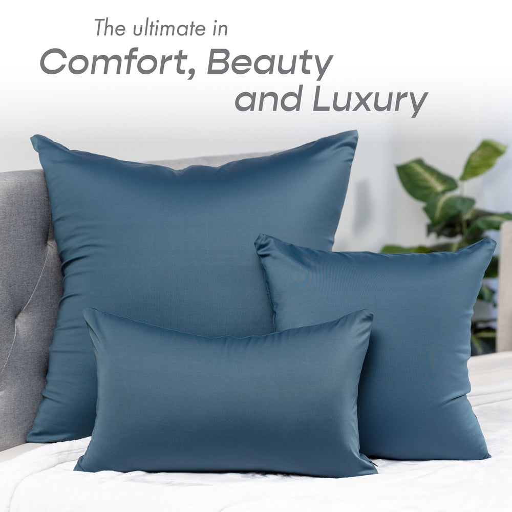 Throw Pillow – Dark Slate Grey: 1 PCS Luxurious Premium Microbead Pillow With 85/15 Nylon/Spandex Fabric. Forever Fluffy, Outstanding Beauty & Support. Silky, Soft & Beyond Comfortable