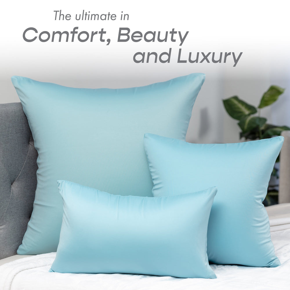 Throw Pillow – Sweat Baby Blue: 1 PCS Luxurious Premium Microbead Pillow With 85/15 Nylon/Spandex Fabric. Forever Fluffy, Outstanding Beauty & Support. Silky, Soft & Beyond Comfortable