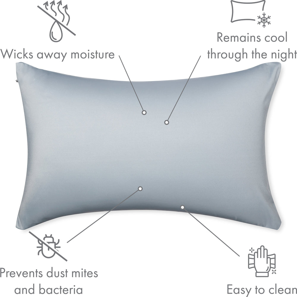 Throw Pillow – Light Grey: 1 PCS Luxurious Premium Microbead Pillow With 85/15 Nylon/Spandex Fabric. Forever Fluffy, Outstanding Beauty & Support. Silky, Soft & Beyond Comfortable
