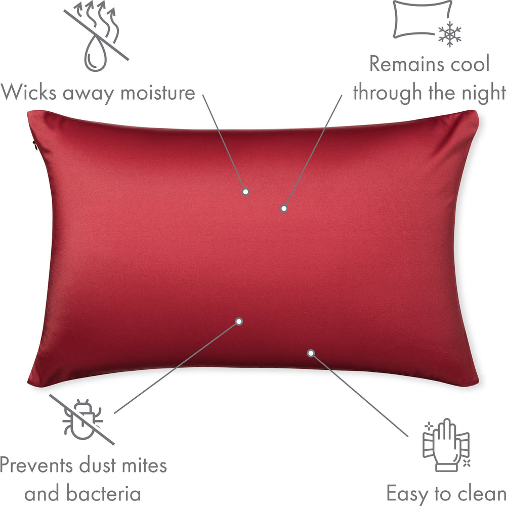 Throw Pillow – Maroon: 1 PCS Luxurious Premium Microbead Pillow With 85/15 Nylon/Spandex Fabric. Forever Fluffy, Outstanding Beauty & Support. Silky, Soft & Beyond Comfortable