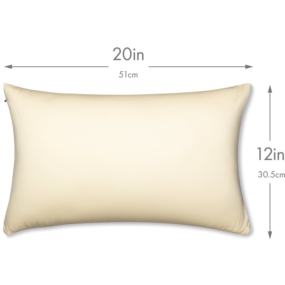 Throw Pillow – Off white- Creme: 1 PCS Luxurious Premium Microbead Pillow With 85/15 Nylon/Spandex Fabric. Forever Fluffy, Outstanding Beauty & Support. Silky, Soft & Beyond Comfortable