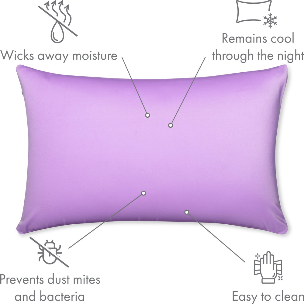 Throw Pillow – Purple: 1 PCS Luxurious Premium Microbead Pillow With 85/15 Nylon/Spandex Fabric. Forever Fluffy, Outstanding Beauty & Support. Silky, Soft & Beyond Comfortable