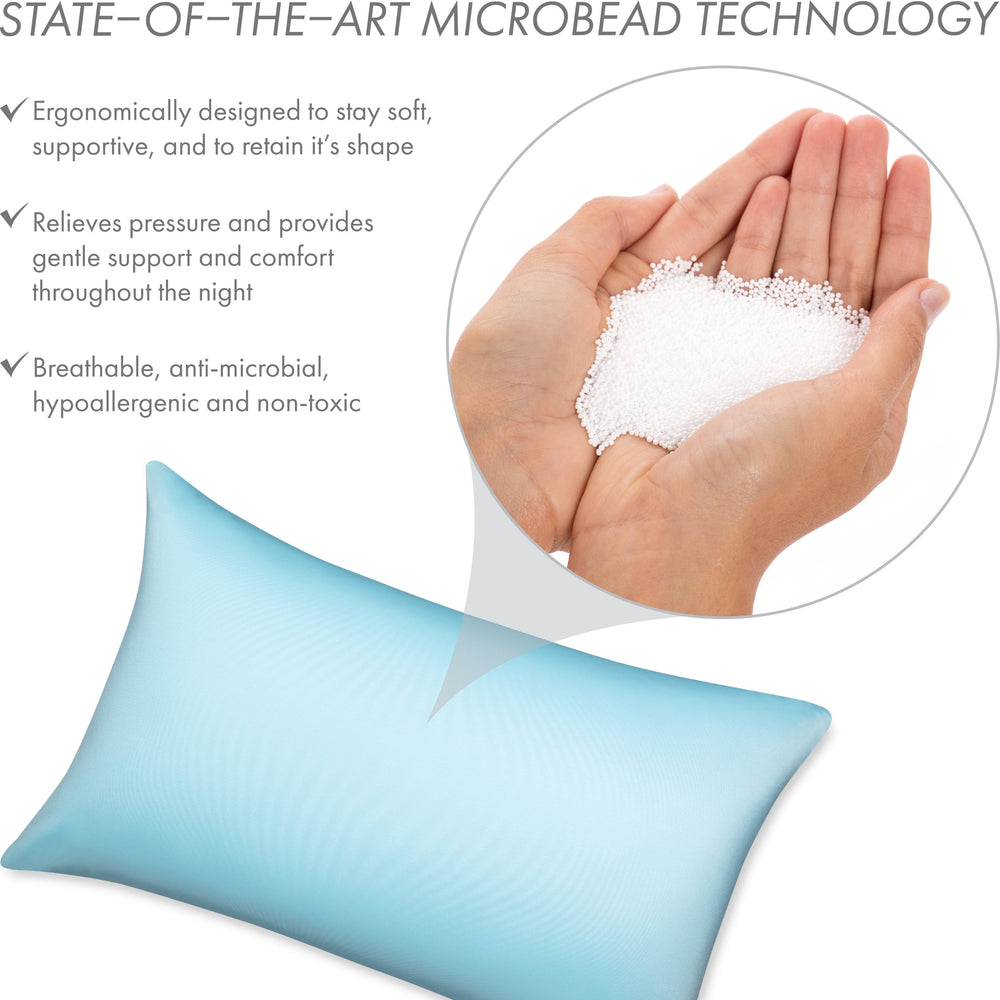 Throw Pillow – Sweat Baby Blue: 1 PCS Luxurious Premium Microbead Pillow With 85/15 Nylon/Spandex Fabric. Forever Fluffy, Outstanding Beauty & Support. Silky, Soft & Beyond Comfortable