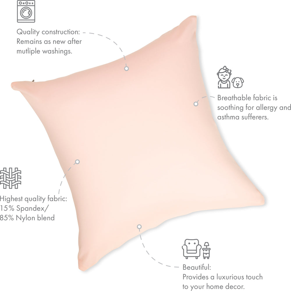 Throw Pillow – Cream Peach: 1 PCS Luxurious Premium Microbead Pillow With 85/15 Nylon/Spandex Fabric. Forever Fluffy, Outstanding Beauty & Support. Silky, Soft & Beyond Comfortable