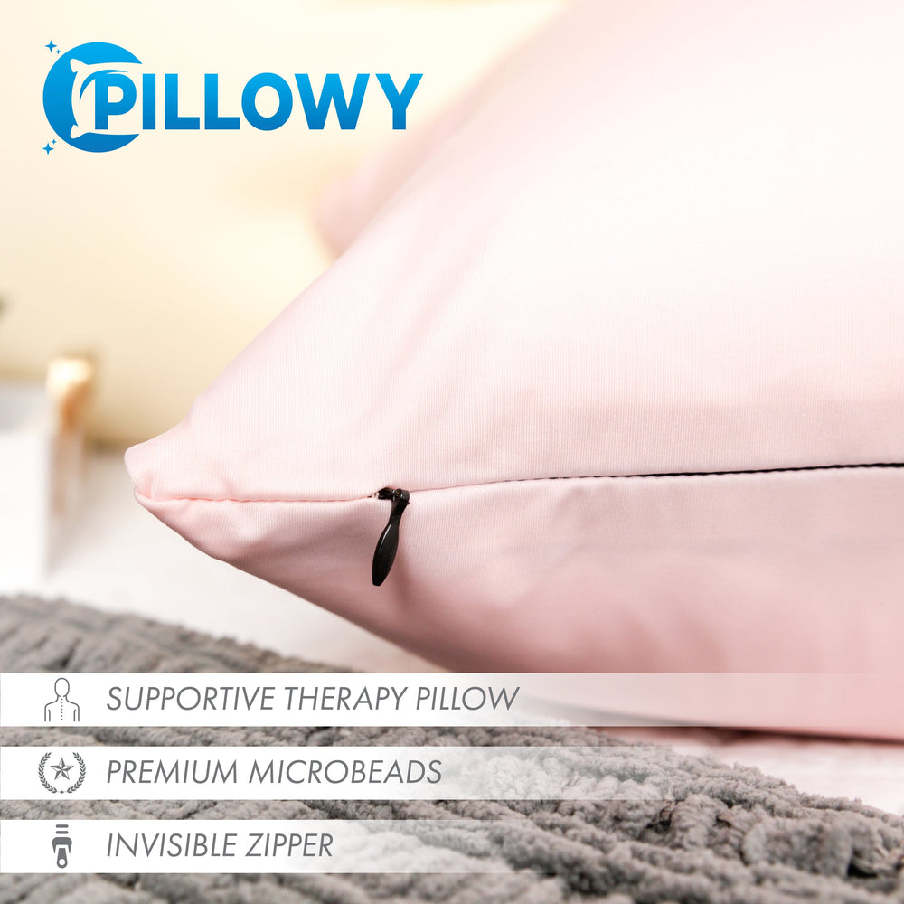 Throw Pillow – Cream Peach: 1 PCS Luxurious Premium Microbead Pillow With 85/15 Nylon/Spandex Fabric. Forever Fluffy, Outstanding Beauty & Support. Silky, Soft & Beyond Comfortable